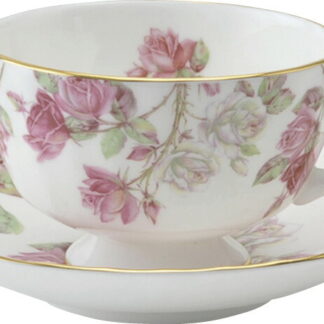 【ラッピング無料】エインズレイ エリザベスローズ ティーカップ ＆ ソーサー オーバン EROS05006C