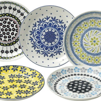 【ラッピング無料】国産 テーブル トーク プレゼンツ ポタリーフィールド ケーキ皿5枚セット 7-1802 日本製