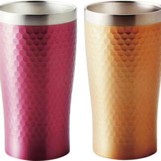 【ラッピング無料】リュクス ペアメタルサーモタンブラー 340ml ピンク ＆ ゴールド 51432