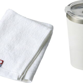 【ラッピング無料】AMIi HOME カップインタンブラー ＆ タオル ホワイト AM-1627 今治ウォッシュタオル