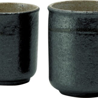 【ラッピング無料】国産 信楽焼 Sumi-iro 夫婦湯呑 Sum-5 日本製 湯呑大 湯呑小