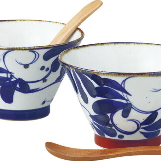 【ラッピング無料】波佐見焼 karakusa 568碗ペア(スプーン付) 14263