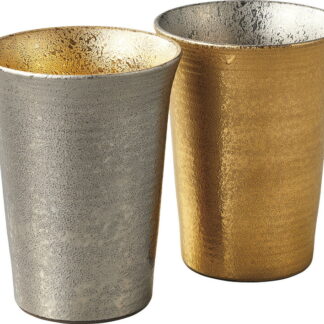 【ラッピング無料】国産 波佐見焼 黄金 ＆ プラチナ ビアカップペア 001-740 日本製 ジョッキ