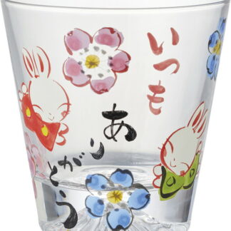 【ラッピング無料】国産 夕立窯 富士山 感謝 グラス(木箱入) うさぎ YK701 日本製 タンブラー