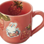 【ラッピング無料】国産 夕立窯 レモンとイチゴ マグカップ 桃色 YK699 日本製