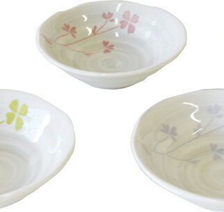 【ラッピング無料】国産 色彩クローバー小鉢5客揃 191155 日本製