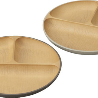 【ラッピング無料】国産 アースカラー 抗菌丸ランチプレート 2P 16981 日本製 皿