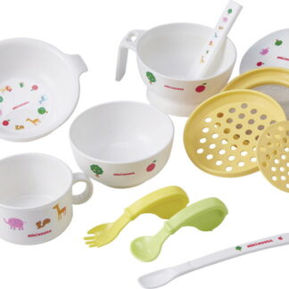 【ラッピング無料】国産 ミキハウス テーブルウェアセット 46-7124-820 日本製 食器セット スープマグ ファーストプレート ライスボウル スプーン フォーク フィーディングスプーン ベビーフードセット