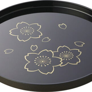 【ラッピング無料】国産 日展作家 橋爪靖雄 夢桜 10.0丸盆 42242 日本製 お盆 トレー トレイ