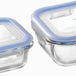 【ラッピング無料】レッシュ 耐熱ガラス容器 2Pセット ME-7395 保存容器 キャニスター