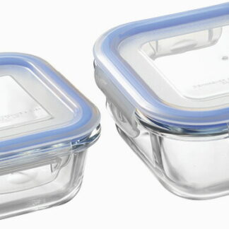 【ラッピング無料】レッシュ 耐熱ガラス容器 2Pセット ME-7395 保存容器 キャニスター