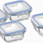 【ラッピング無料】レッシュ 耐熱ガラス容器 4Pセット ME-7397 保存容器 キャニスター