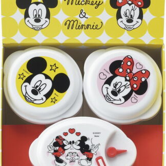 【ラッピング無料】国産 ミッキー ＆ ミニー ポップトーン 電子レンジ容器 3Pc MM-107 日本製 丸型 小判型