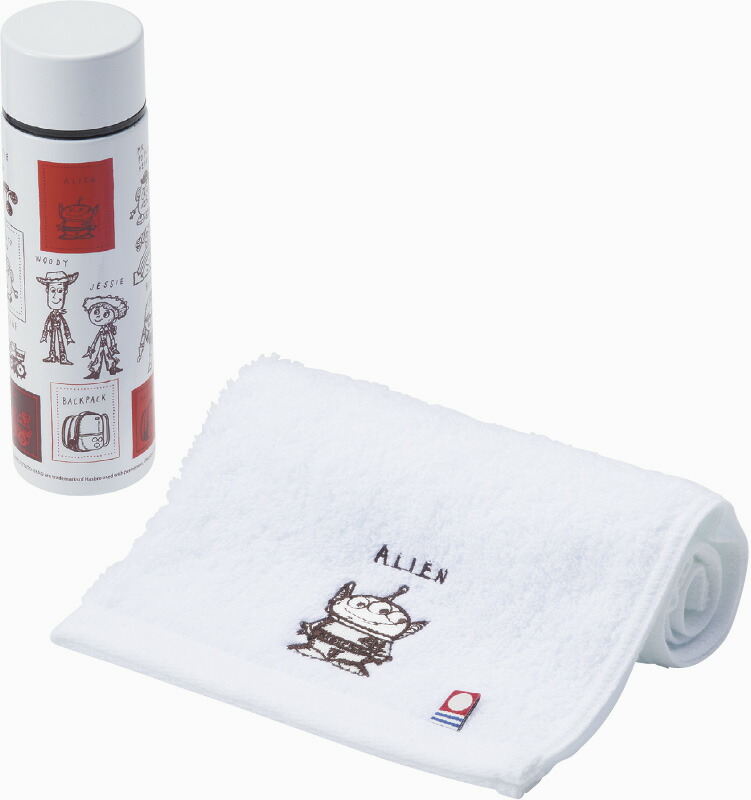 【ラッピング無料】ディズニー トイ･ストーリー ボトル140ml ＆ ハンドタオルセット ブラウン 3286-11