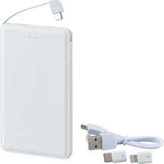 【ラッピング無料】モバイルバッテリー2,500mAh(iPhone、USB Type-C用アダプター付) 6188-23 ワイヤレス充電器