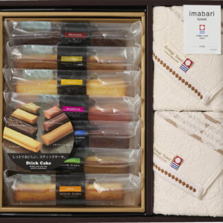 【ラッピング無料】今治タオル ＆ スイーツ グリーンモードエコドットタオル ＆ スティックケーキギフト LST020MD フェイス ウォッシュ タオル