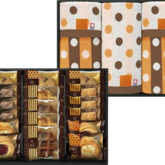 【ラッピング無料】アンドスイーツ ＆ 今治タオル詰合せBOX NAZ-50 スクエアパイ ナッツとチョコのざっくりクッキー ロシアケーキ ワッフル フェイス ウォッシュ タオル