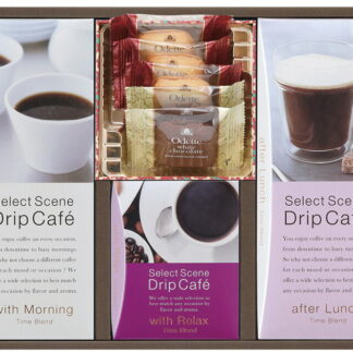 【ラッピング無料】三喜屋珈琲 セレクトシーンドリップコーヒー ＆ モロゾフ焼菓子詰合せ SSD-30MA モーニングタイムブレンド ランチタイムブレンド リラックスタイムブレンド オデット ミニ缶
