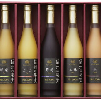 【ラッピング無料】りんご村からのおくりもの 信州産フルーツジュース詰合せ JMA-5 りんごジュース 洋梨ジュース 葡萄ジュース 桃ジュース