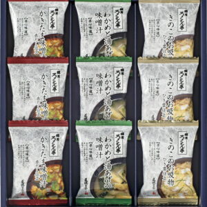 【ラッピング無料】ろくさん亭 道場六三郎 フリーズドライ MG-15 きのこの お吸物 ひき雲仕立 わかめと油あげの味噌汁 かきたま味噌汁赤だし仕立
