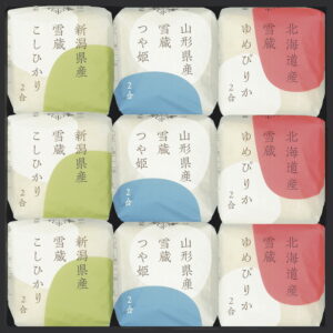 【ラッピング無料】越後ファーム品種食べ比べセット STK-09 新潟県産こしひかり 山形県産つや姫 北海道産ゆめぴりか