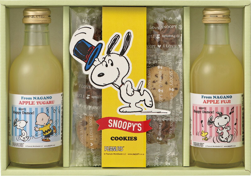 【ラッピング無料】スヌーピー ジョイフルスヌーピー ジュース & クッキーセット SJS-A ショコラクッキー チョコチップクッキー りんごジュース