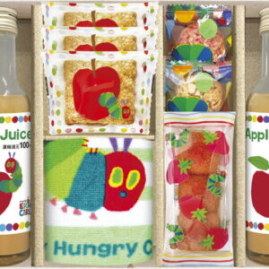 【ラッピング無料】はらぺこあおむし ジュース & スイーツ & タオルセット SNZ-25 スクエアパイ アップルジュース チョコクランチ プチフィナンシェ ウォッシュタオル