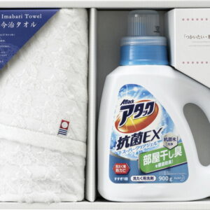 【ラッピング無料】つかいたい贈りたい 今治製タオル・アタックジェルセット LAN-1506B フェイスタオル アタック抗菌EXスーパークリアジェル
