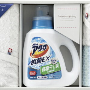 【ラッピング無料】つかいたい贈りたい 今治製タオル・アタックジェルセット LAN-2506B ウォッシュタオル フェイスタオル 泡立ちボディタオル アタック抗菌EXスーパークリアジェル