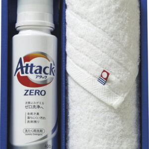 【ラッピング無料】つかいたい贈りたい アタックZERO & 今治製甘撚りタオルセット ZER-15 フェイスタオル
