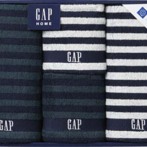 【ラッピング無料】GAP HOME NEW ボーダーギフト フェイスタオル 2P & ウォッシュタオル 2P 54-3049400 綿100%