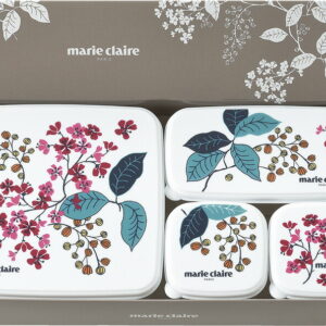 【ラッピング無料】国産 マリ・クレール フレンチライラック シール容器4点セット・B MC-671 日本製 保存容器 キャニスター