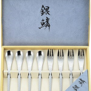 【ラッピング無料】国産 銀鱗 コーヒータイム 8PCセット GR-108 日本製 カトラリーセット コーヒースプーン ケーキフォーク
