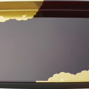 【ラッピング無料】国産 雲金箔 溜塗 14.0長手盆 42253 日本製 お盆 トレー トレイ