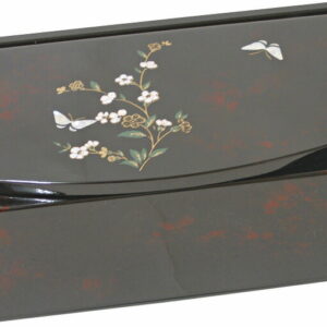 【ラッピング無料】国産 ルビー蝶 ティッシュボックス 鏡付 2673 日本製 ケース