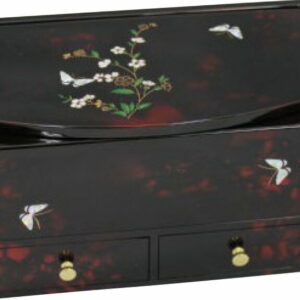 【ラッピング無料】国産 ルビー蝶 ティッシュボックス 小物入れ 2674 日本製 ケース