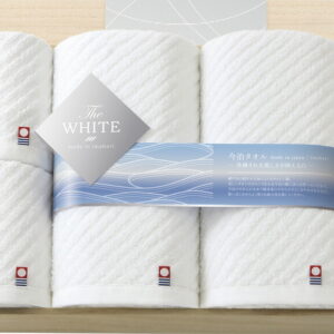 【ラッピング無料】国産 今治 ザ ホワイト 日本製 バスタオル 2P & フェイスタオル 2P(木箱入) 65580 綿100% 日本製