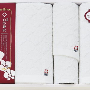 【ラッピング無料】国産 今治 白の贅沢 タオルセット IMK59400 綿100% 日本製 バスタオル フェイスタオル ハンドタオル