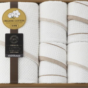 【ラッピング無料】国産 西川 オーガニックコットンバスタオル & フェイスタオル 4P 2223-20350 綿100% 日本製