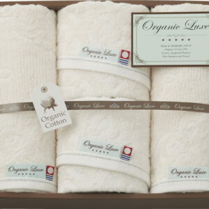 【ラッピング無料】国産 オーガニックリュクス オーガニックコットン使用 今治産フェイスタオル 2P & ウォッシュタオル 2P LU4027 綿100% 日本製