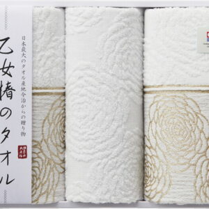 【ラッピング無料】国産 今治タオル 乙女椿のタオル フェイスタオル 2P & ウォッシュタオル IM2520N 綿100% 日本製