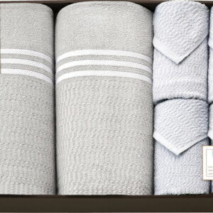 【ラッピング無料】国産 セレクション さらさらタオルケット 2P & タオルセット(泉州産) グレー CPM18200-GY 日本製 スリムバスタオル スリムフェイスタオル