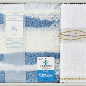 【ラッピング無料】国産 凪 バスマットS & フェイスタオル 094660 日本製