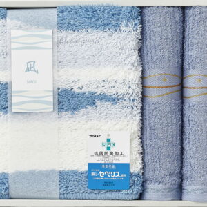 【ラッピング無料】国産 凪 バスマットM & フェイスタオル 2P 094493 日本製