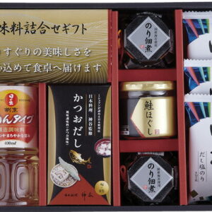 【ラッピング無料】和の調味料詰合せ ZC-DZ2 白子味のり だし塩のり のり佃煮瓶詰 日の出割烹みりんタイプ 昭和キャノーラ油 伊賀越天然醸造醤油 鮭ほぐし かつおだし