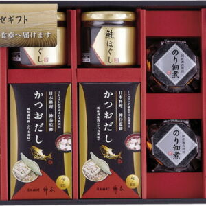 【ラッピング無料】和の調味料詰合せ ZC-EZ2 白子味のり だし塩のり のり佃煮瓶詰 鮭ほぐし かつおだし 伊賀越天然醸造醤油 日の出割烹みりんタイプ 昭和キャノーラ油