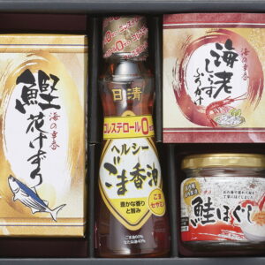 【ラッピング無料】日清ヘルシーごま香油ギフトセット GO-BO 鮭ほぐし かつお削りぶし 海老しらすふりかけ