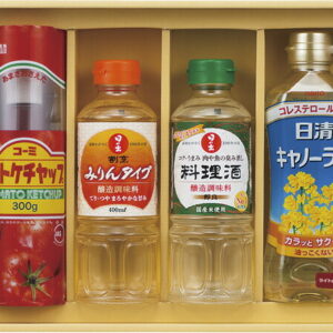 【ラッピング無料】キッコーマン & 調味料バラエティセット KSM-40 サンビシ本醸造しょうゆ いつでも新鮮生しょうゆ 日の出 日清 キャノーラ油 コーミトマトケチャップ特級