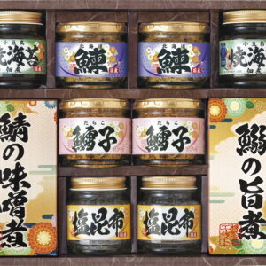 【ラッピング無料】雅和膳 詰合せ 4985-50 焼海苔佃煮 鰊フレーク 鱈子フレーク 塩昆布 鰯の旨煮 鯖の味噌煮