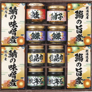 【ラッピング無料】雅和膳 詰合せ 4986-70 鰯の旨煮 焼海苔佃煮 鯖の味噌煮 鰊フレーク 塩昆布 鱈子フレーク 北海道鮭フレーク
